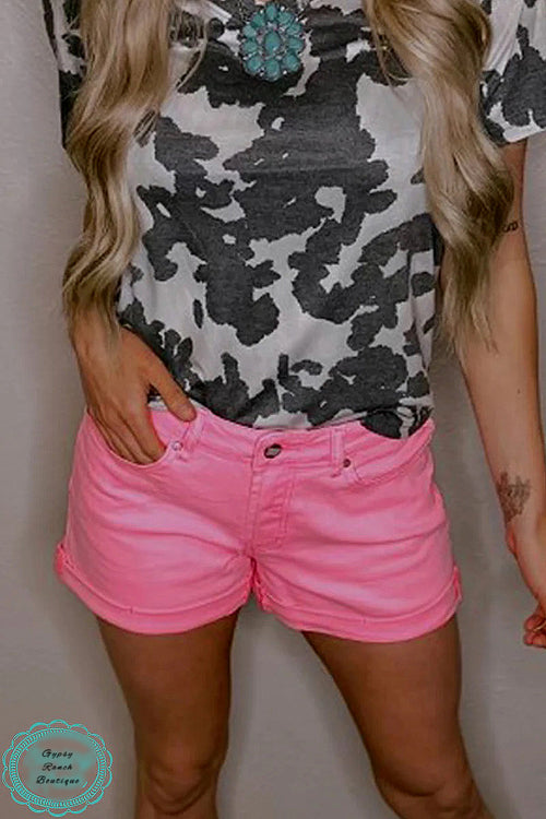 OakDale Pink Denim Shorts - Also in Plus Size