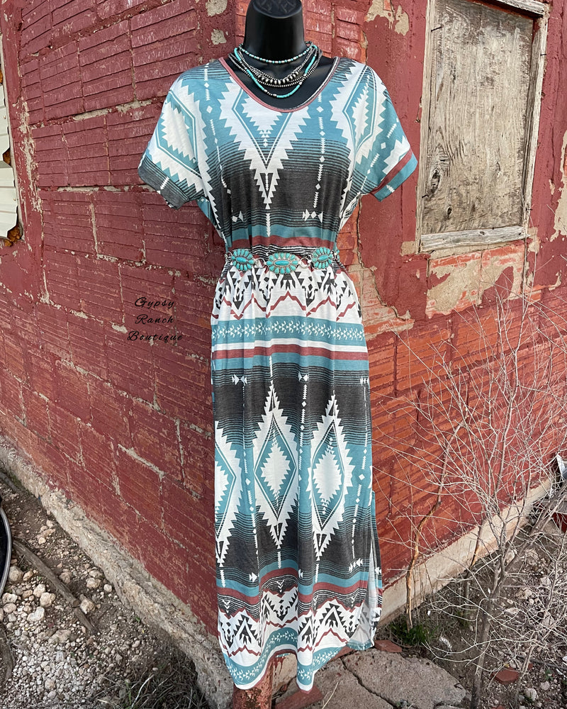 Stepping Up Aztec Maxi Dress - Also in Plus Size