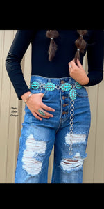 Portales Turquoise Concho Belt