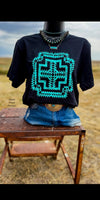 Chickasha Turquoise Cross Top - Also in Plus Size