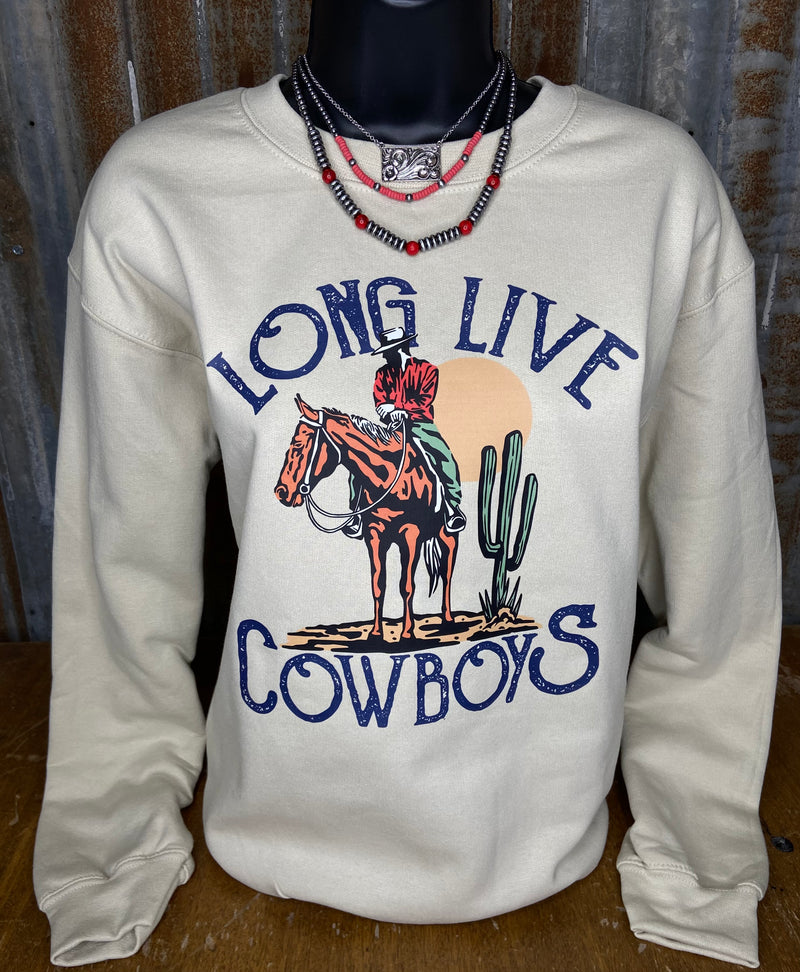 Long Live Cowboys on Sand Sweatshirt - Also in Plus Size