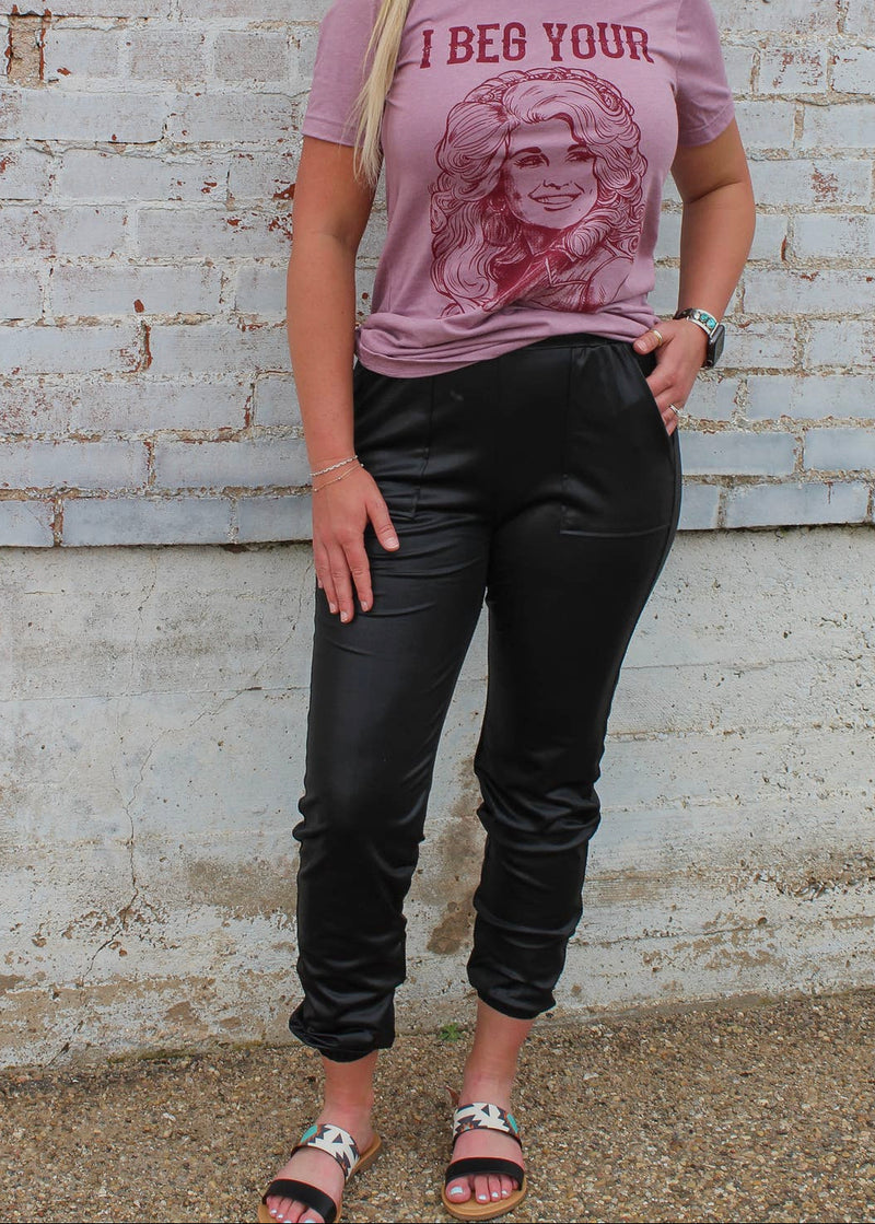 Nashville Black Jogger Pants - Also in Plus Size