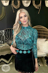 Tooled in Turquoise Mesh Layering Top - Also in Plus Size
