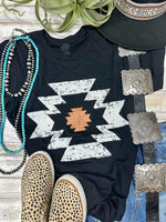 Ally Aztec Rust & Black Top - Also in Plus Size