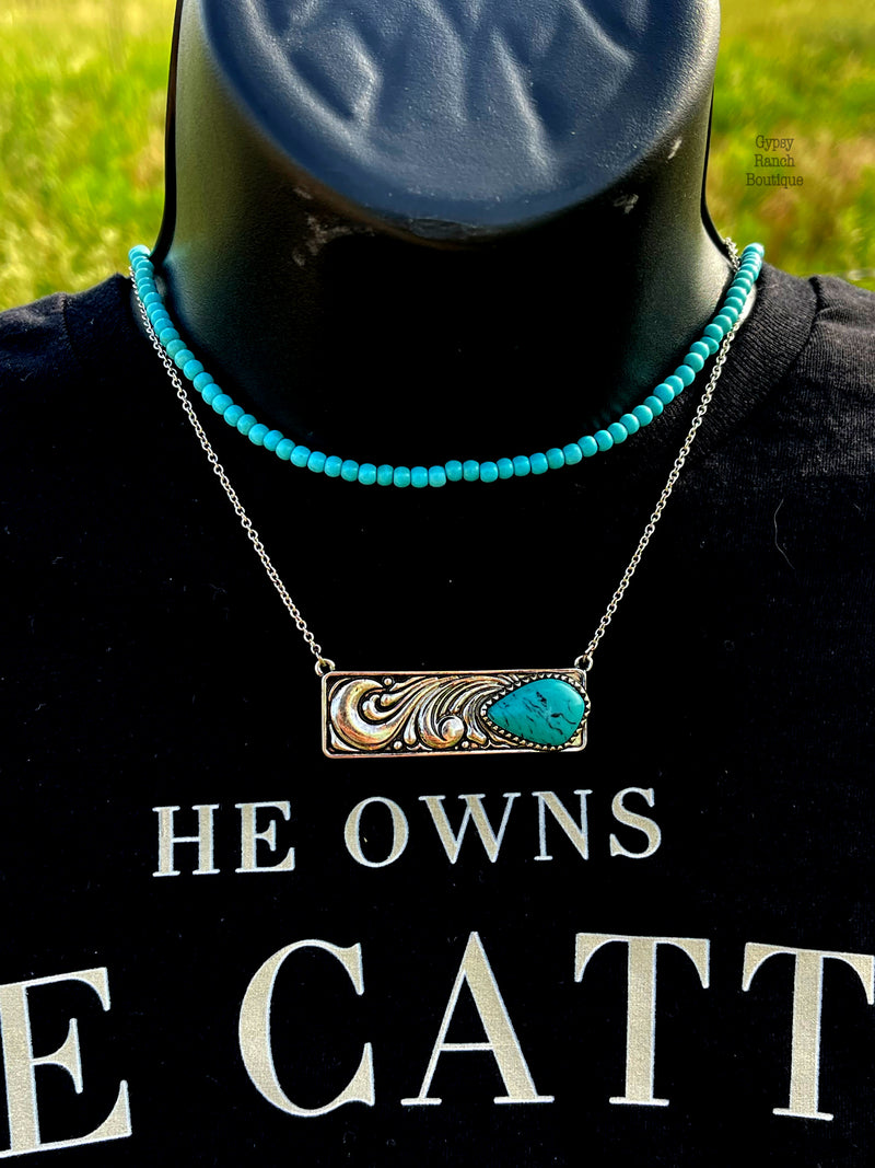 Saltillo Turquoise Bar Necklace