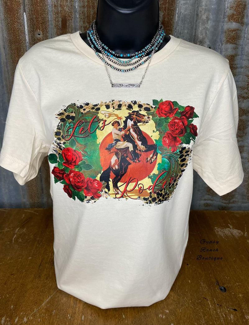 Let’s Rodeo Vintage Cowgirl Tee - Also in Plus Size