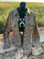 Denver Leopard Black Pearl Snap Shacket Top - Also in Plus Size
