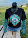 Tooled in Turquoise Mesh Layering Top - Also in Plus Size