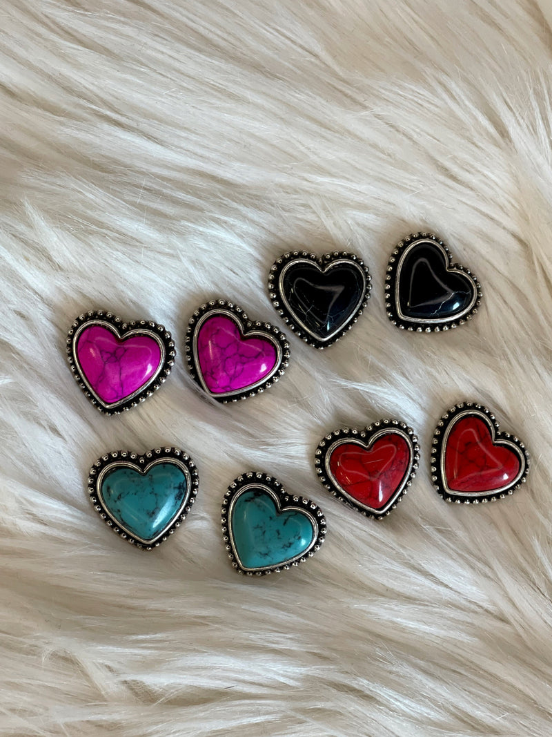 Blessed it Be the Name Heart Earrings