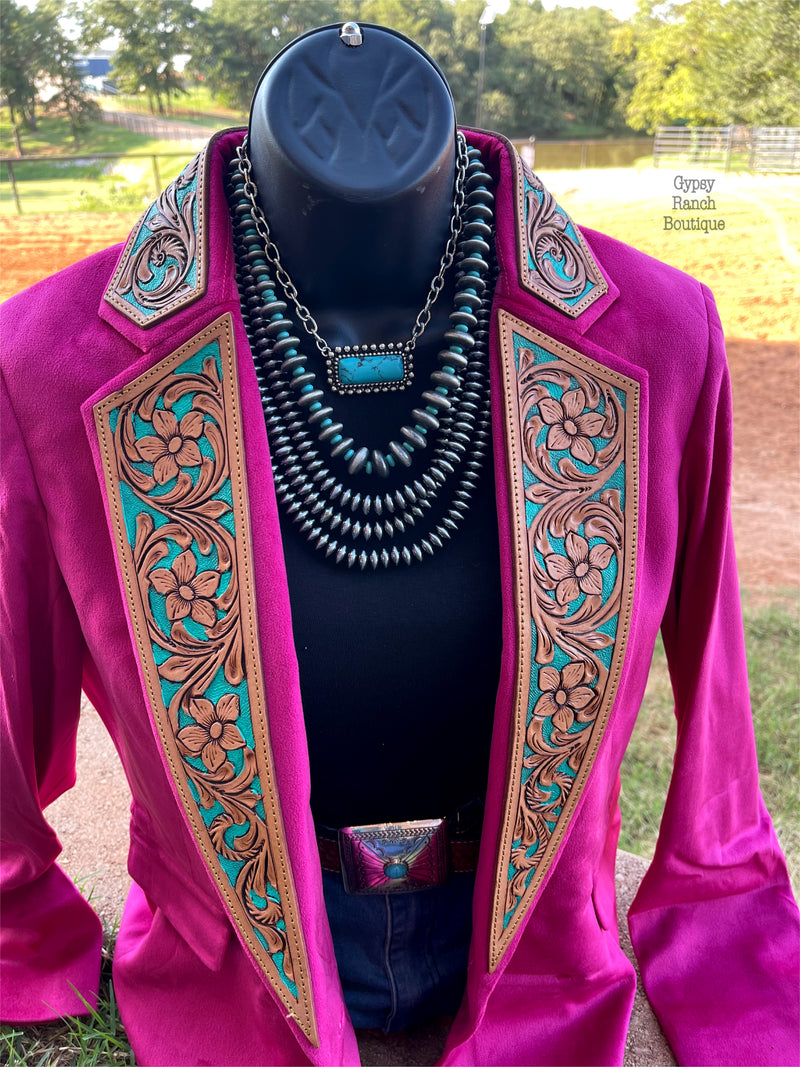 Copperhead Road Pink Tooled Leather Blazer - Also in Plus Size