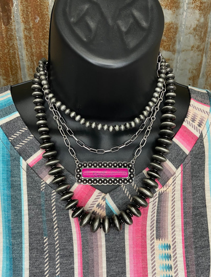 Presley Pink Bar Necklace