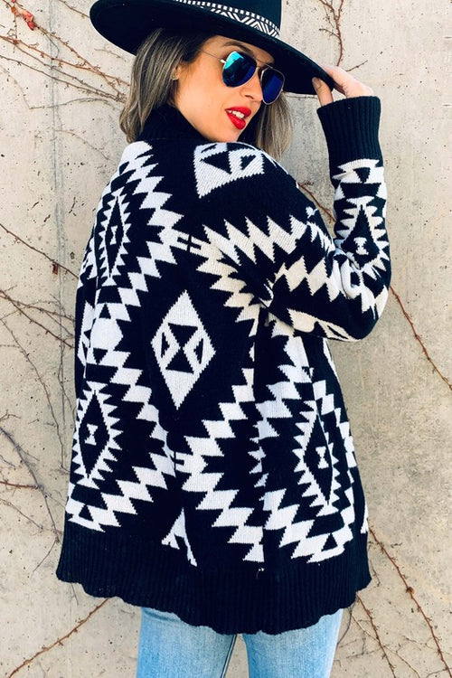 Chezni Hollow Aztec Cardigan - Also in Plus Size