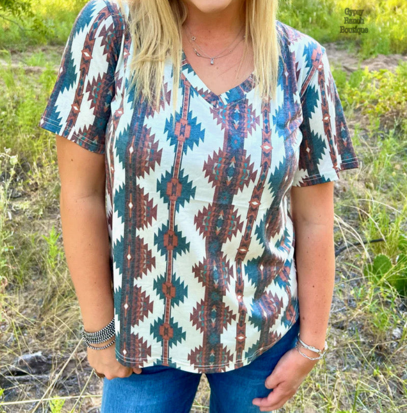 Northern Valley Aztec Top - Also in Plus Size