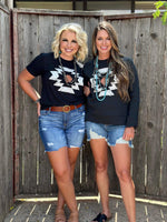Ally Aztec Rust & Black Top - Also in Plus Size