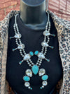 Asher Turquoise  Rhinestone Squash Necklace & Earrings