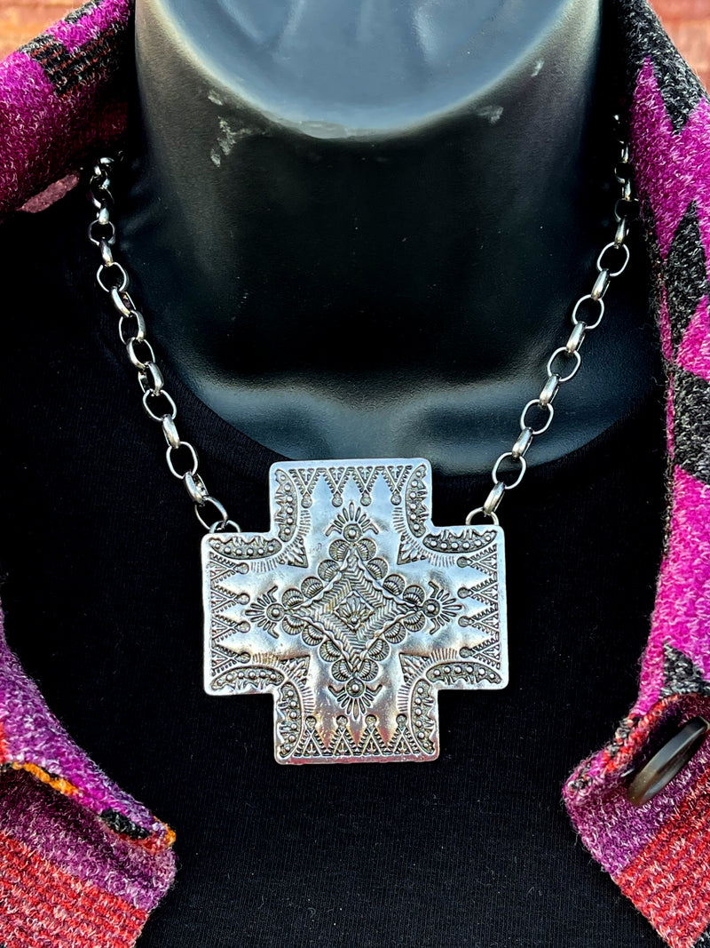 Briggs Silver Cross Necklace