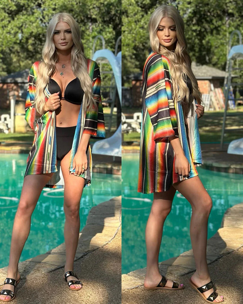 Coahoma Serape Kimono Caridgan - Also in Plus Size