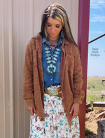 Grand Prairie Rust Shacket w/ Concho Buttons - Also in Plus Size