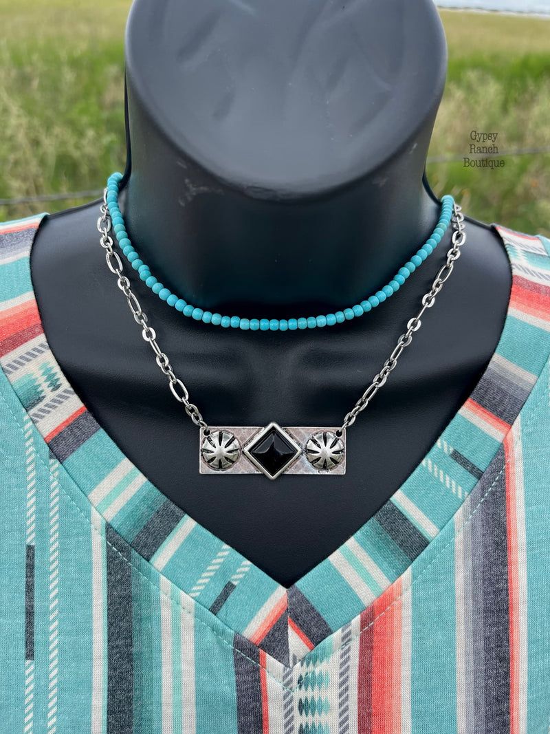 Burleson Silver & Black Necklace