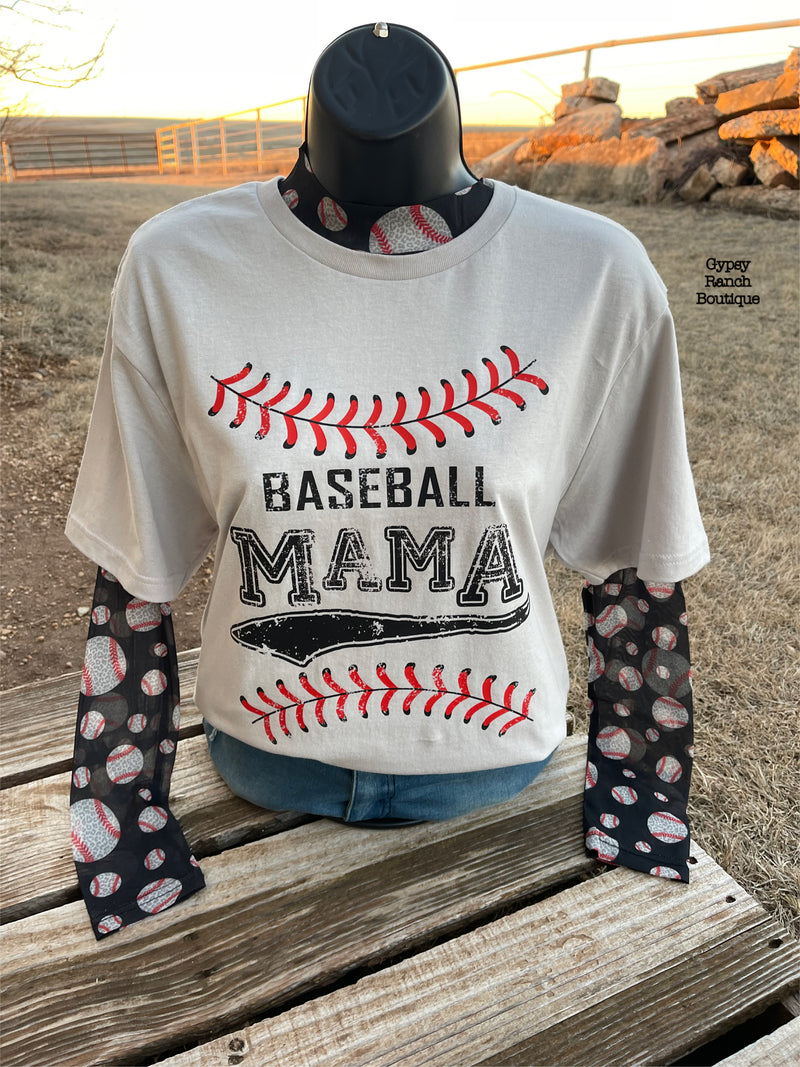 Mama Baseball by the stitches Top - Also in Plus Size