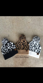Leopard Pom Beanie