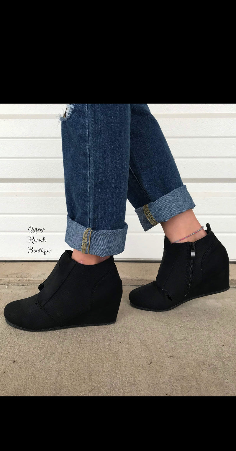 Kids - Chaynee Black Wedge Bootie