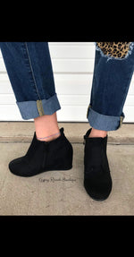 Kids - Chaynee Black Wedge Bootie