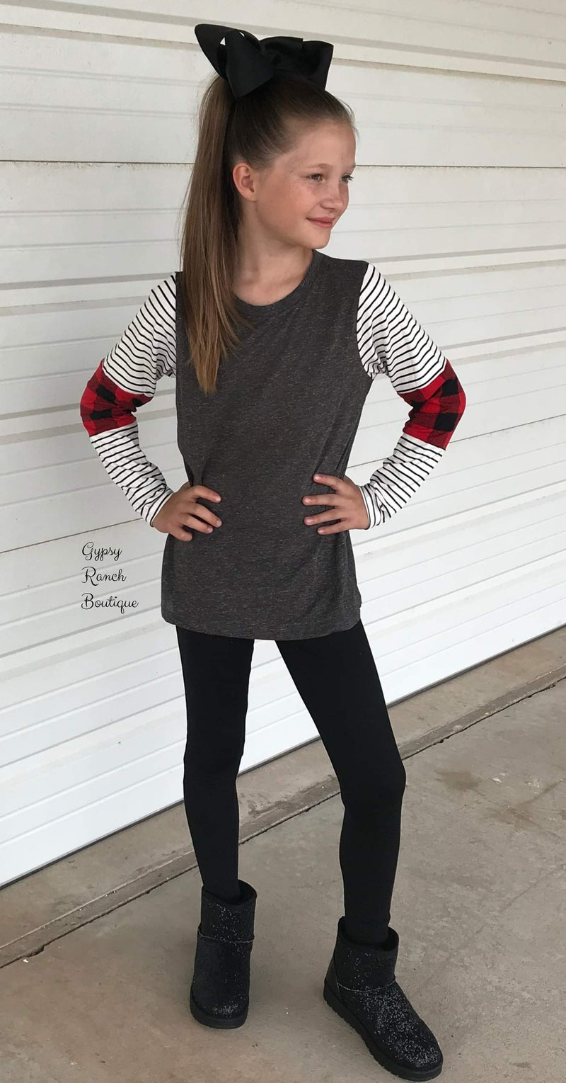 Kids Brogan Buffalo Stripe Top
