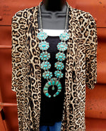 Elpaso Sunset Long Silver & Turquoise Squash Blossom