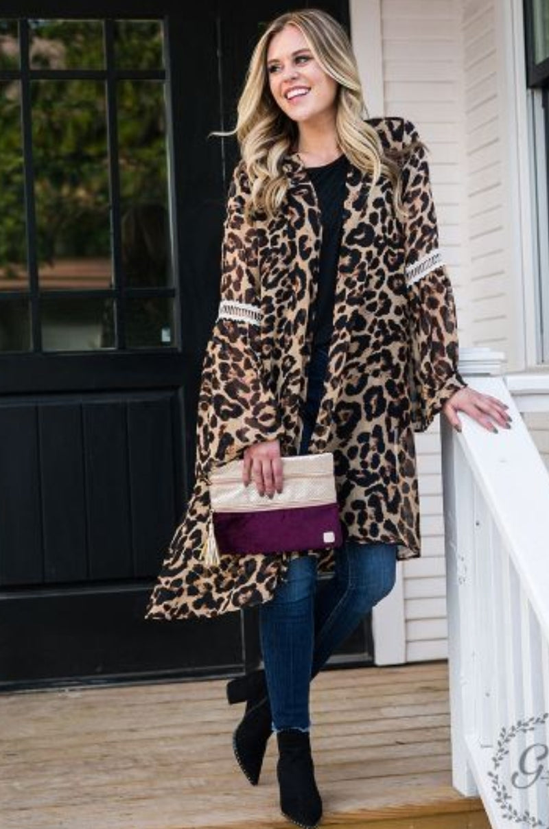 Feelin' Fierce Leopard Kimono Caridgan - Also in Plus Size