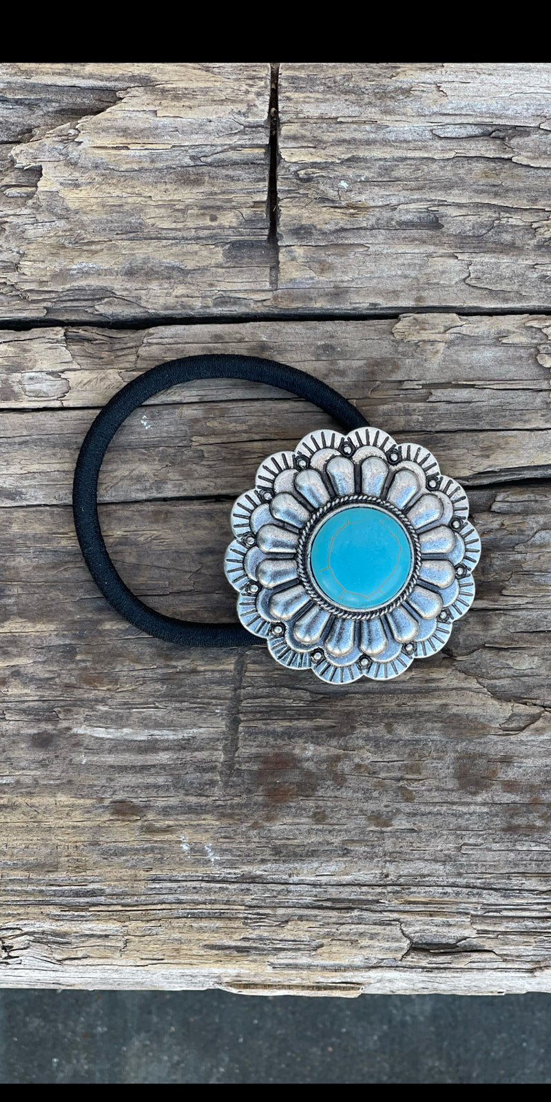 Laney Concho Turquoise Ponytail Holder