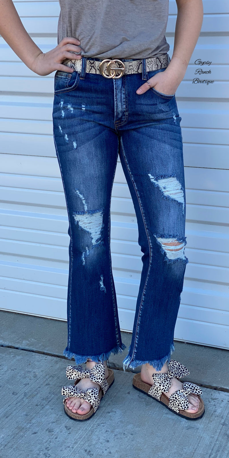 Rising Star Distressed Crop Jeans