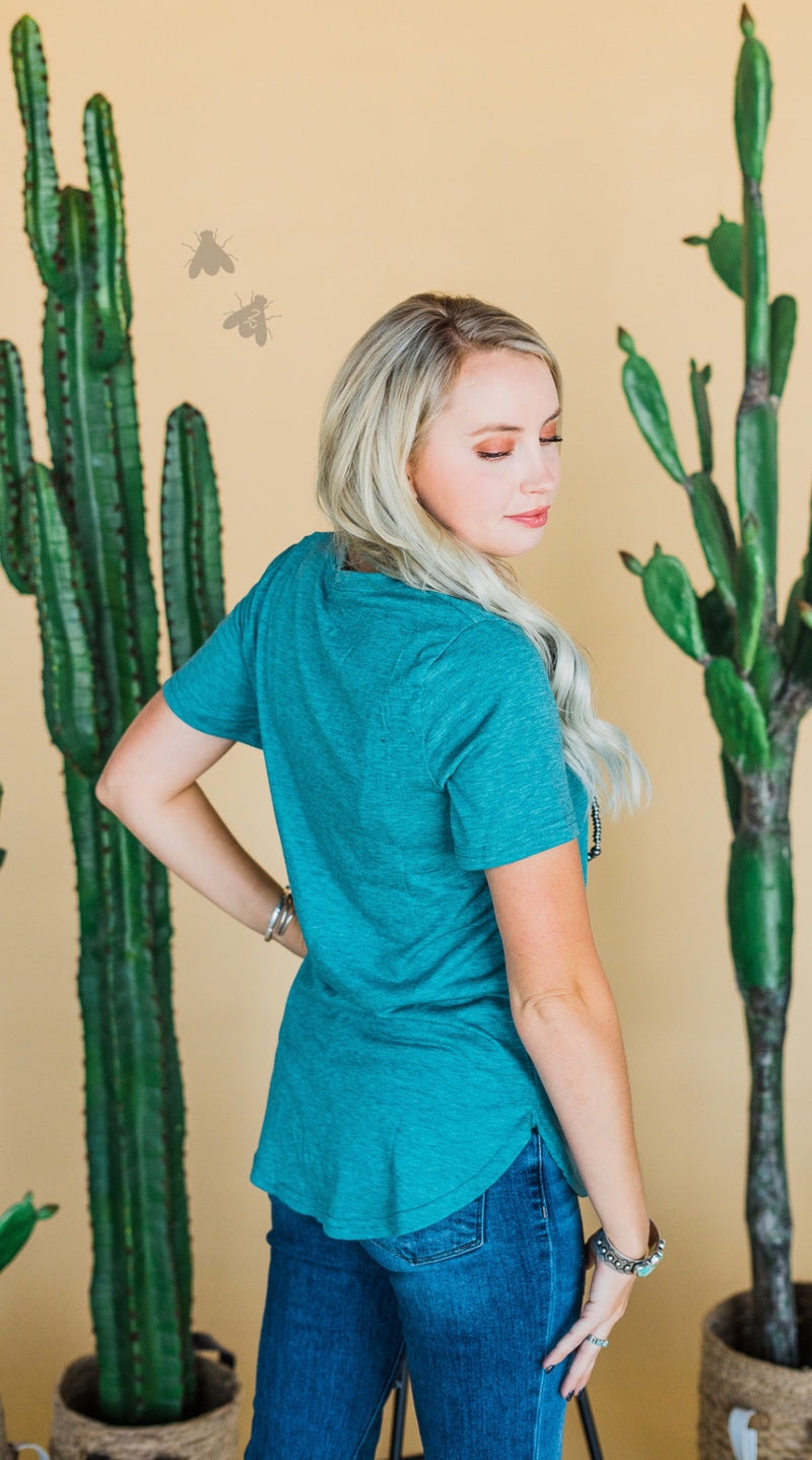 Not So Basic Teal Top - Also in Plus Size