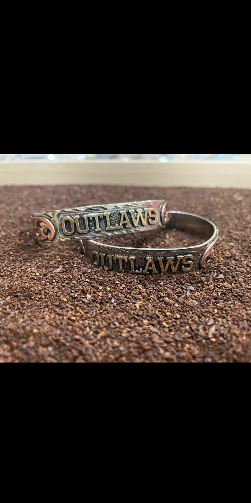 Outlaws Engraved Cuff Bracelet
