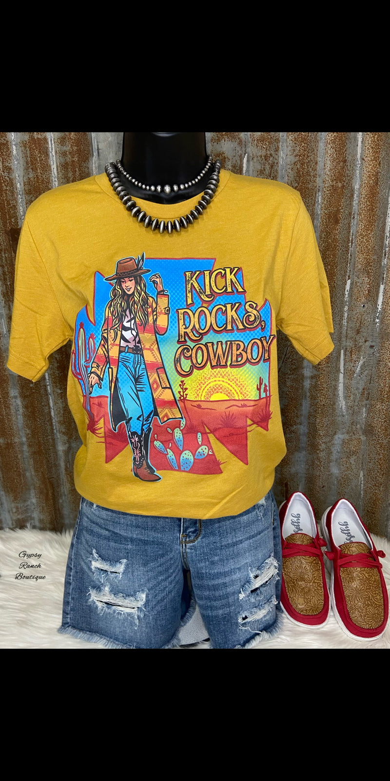 Kick Rocks Cowboy Top - Also in Plus Size