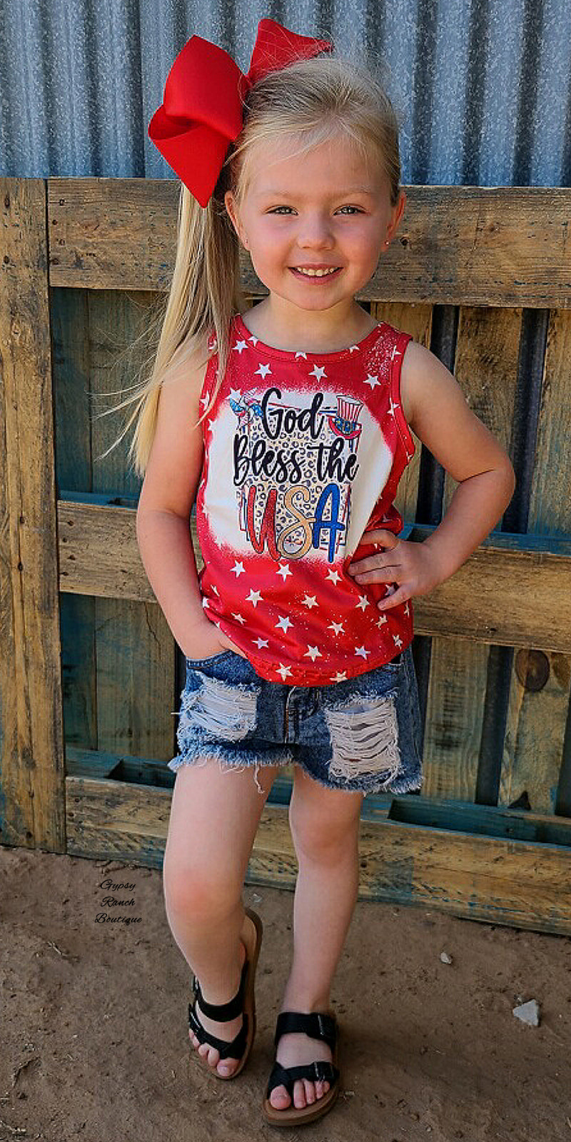 Kids God Bless The USA Tank Top