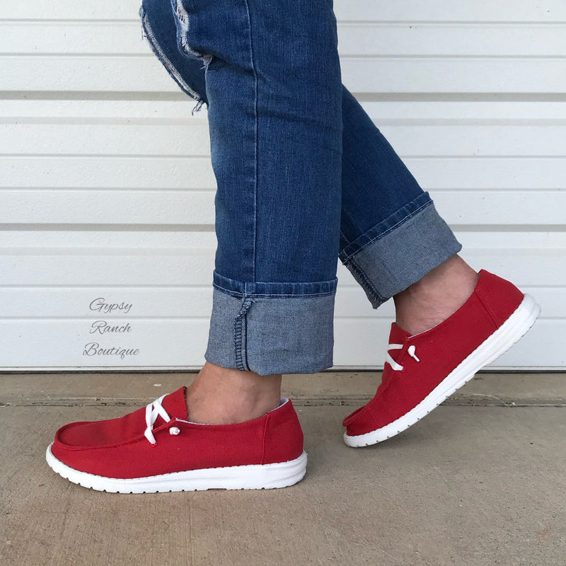 Gypsy Jazz RED Slip On Shoes