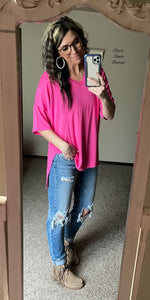 Carry On Pink Tunic Top - Also in Plus Size