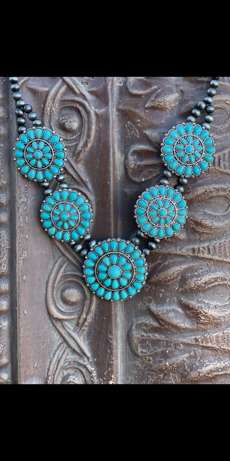 Clairmont Turquoise Cluster Necklace