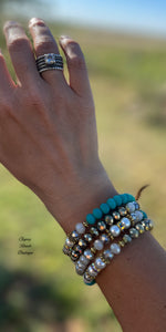 GrandView Turquoise Cream Wrap Bracelet