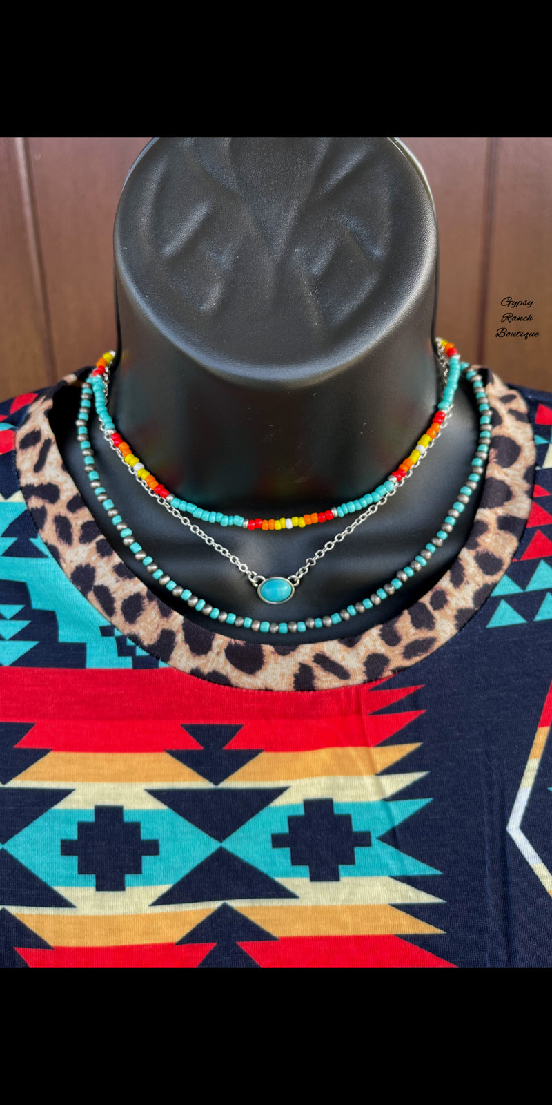 Red Rock Layered Beaded Choker Necklace