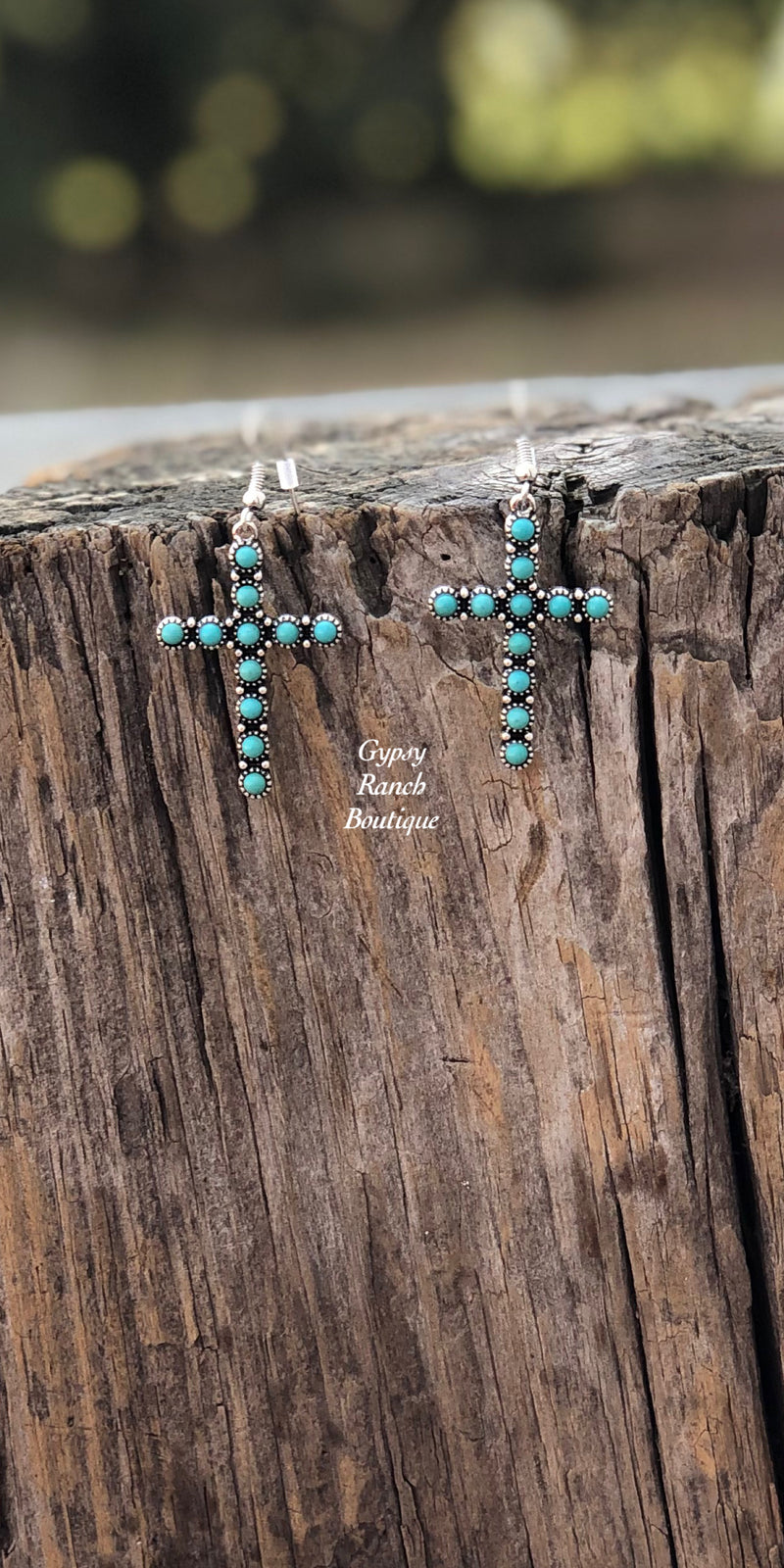 Wild Faith Turquoise Cross Earrings