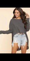 Brendalyn Hi Lo Charcoal Top