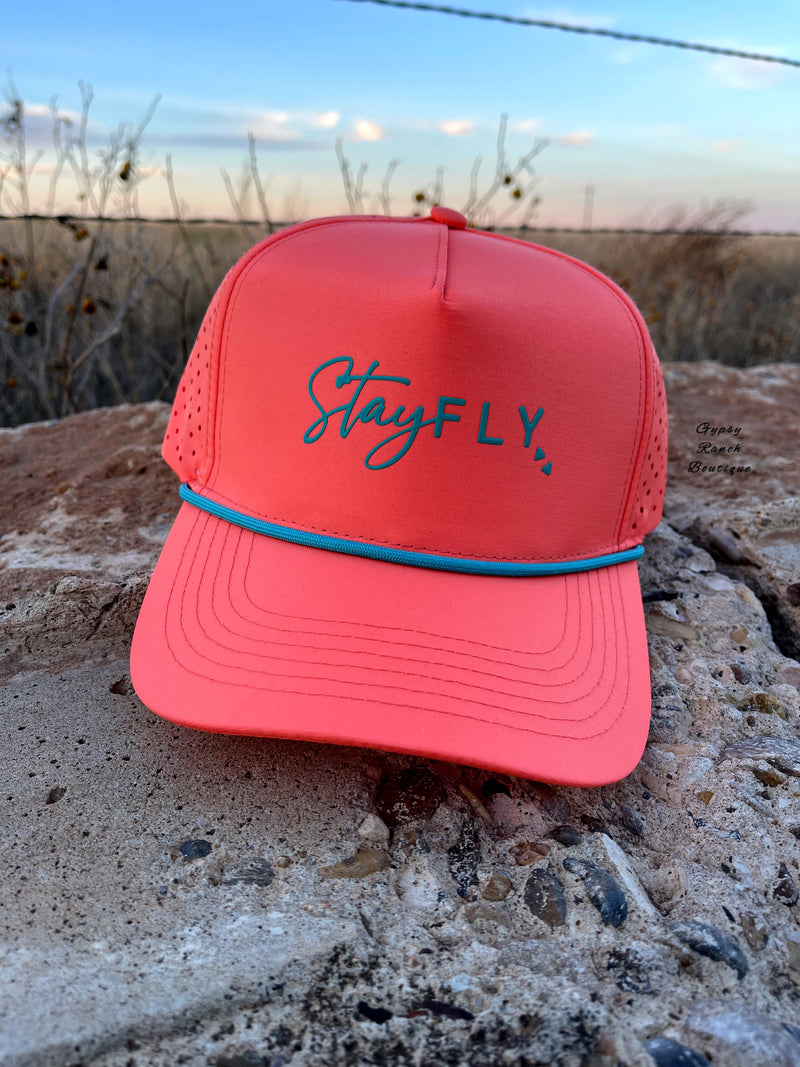 Stay Fly Neon Coral & Turquoise Cap