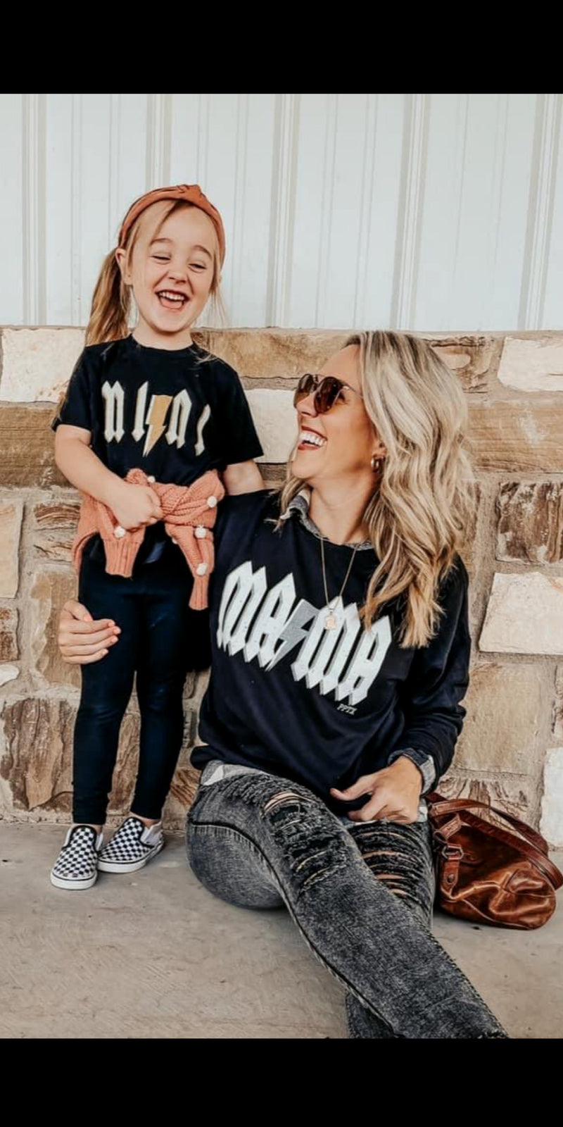 MAMA Bolt Black & Silver Sweatshirt - Also in Plus Size