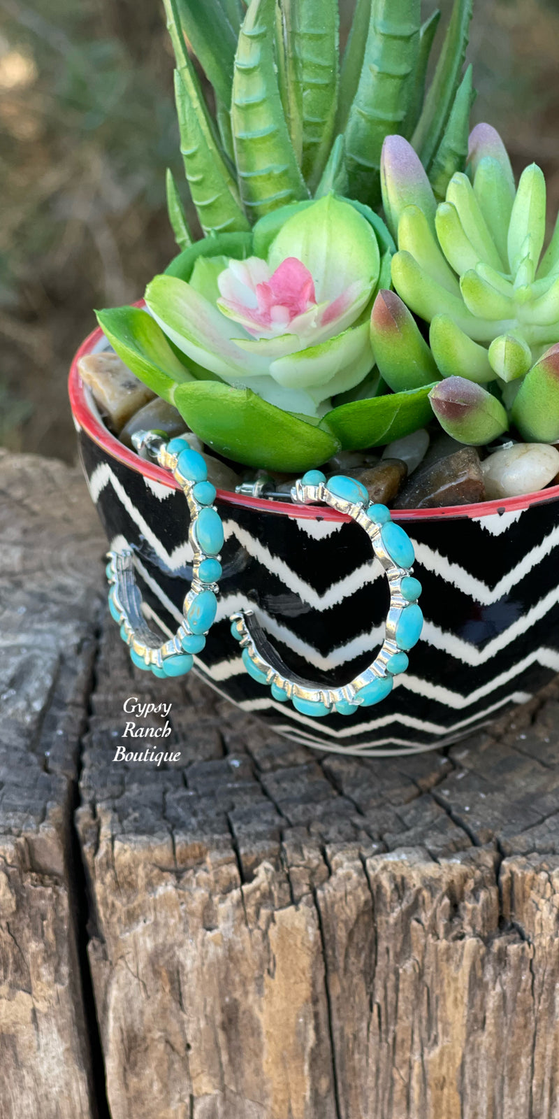 Crow’s Run Turquoise Hoop Earrings