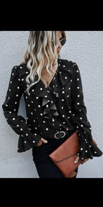 Fryar Lane Black Polka Dot Top - Also in Plus Size