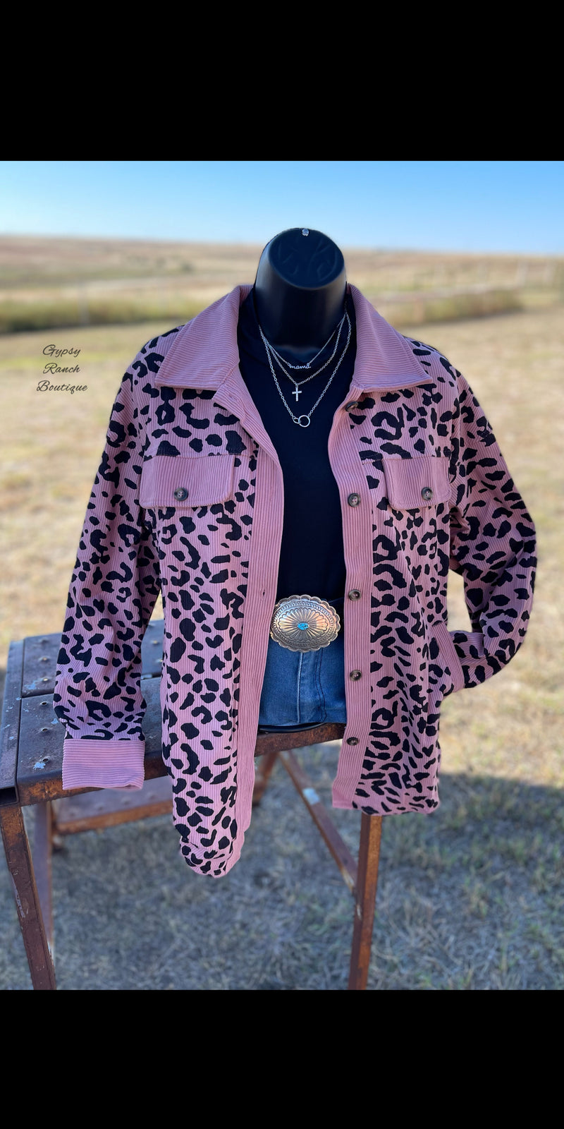 Cason Pink Leopard Shacket - Also in Plus Size
