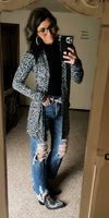 Greeley Leopard Grey Cardigan - Also in Plus Size