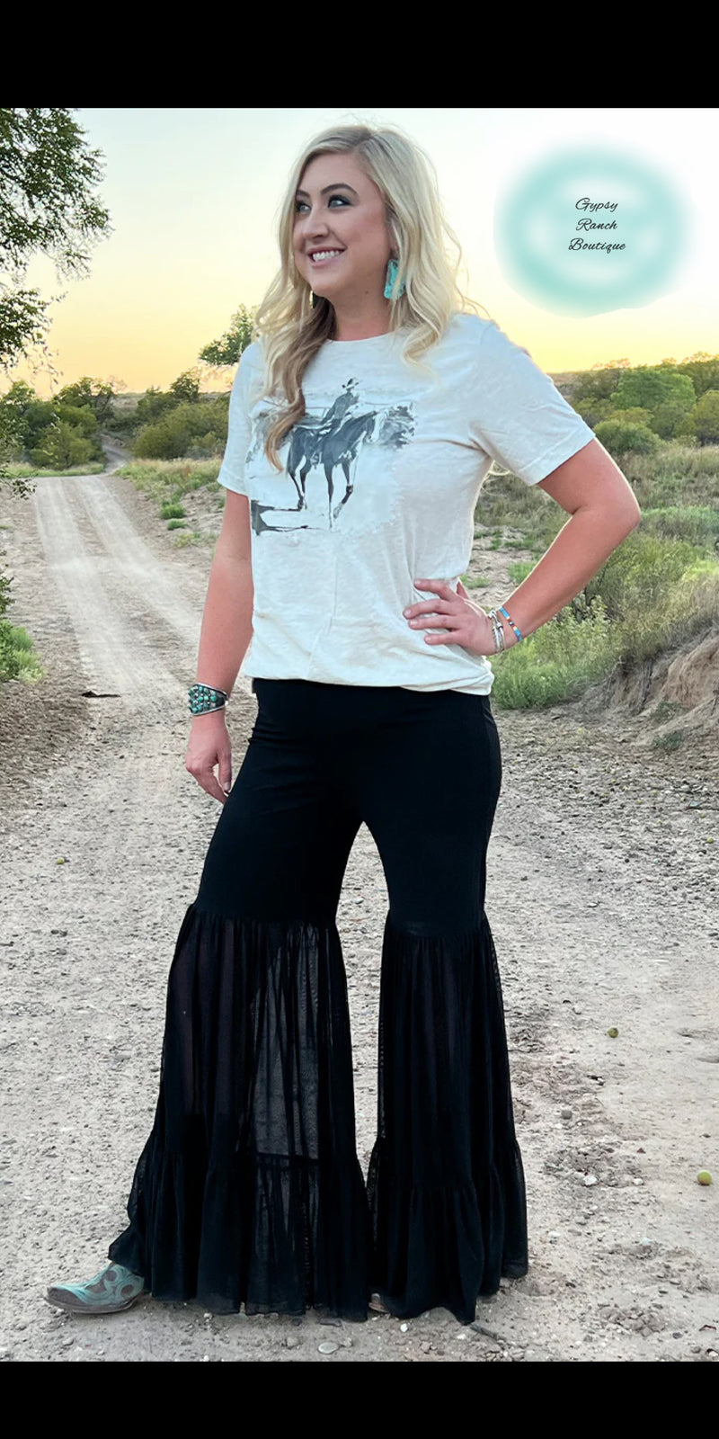 Hickory Creek Black Tiered Pants